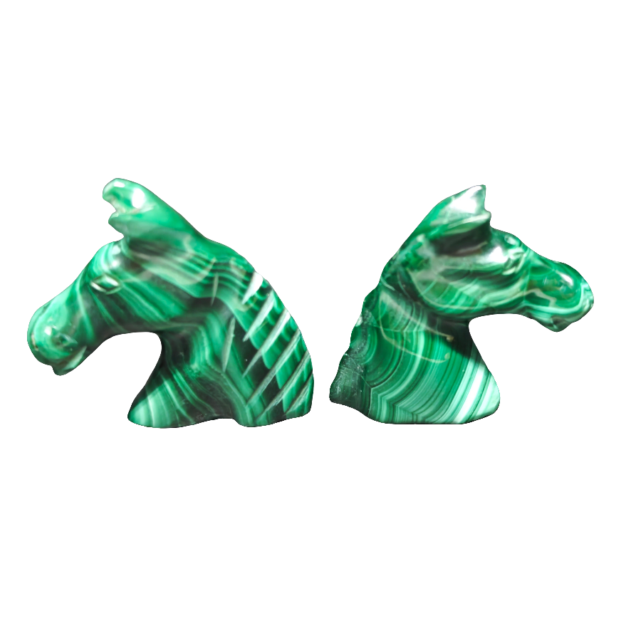 Mini Malachite Horse Head 1"