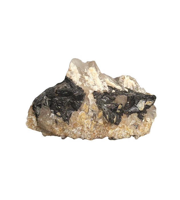Clear Quartz and Black Tourmaline Specimen 3.5"