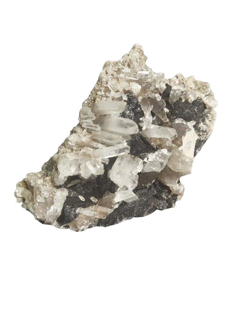 Clear Quartz and Black Tourmaline Specimen 3.5”