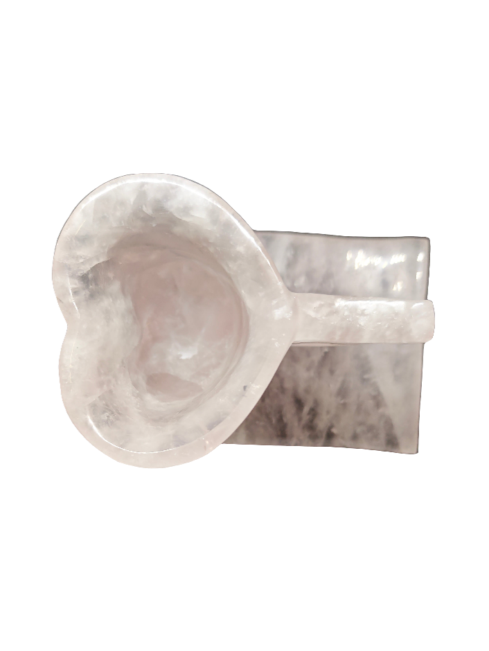 Rose Quartz Heart Mug and Carved Plate