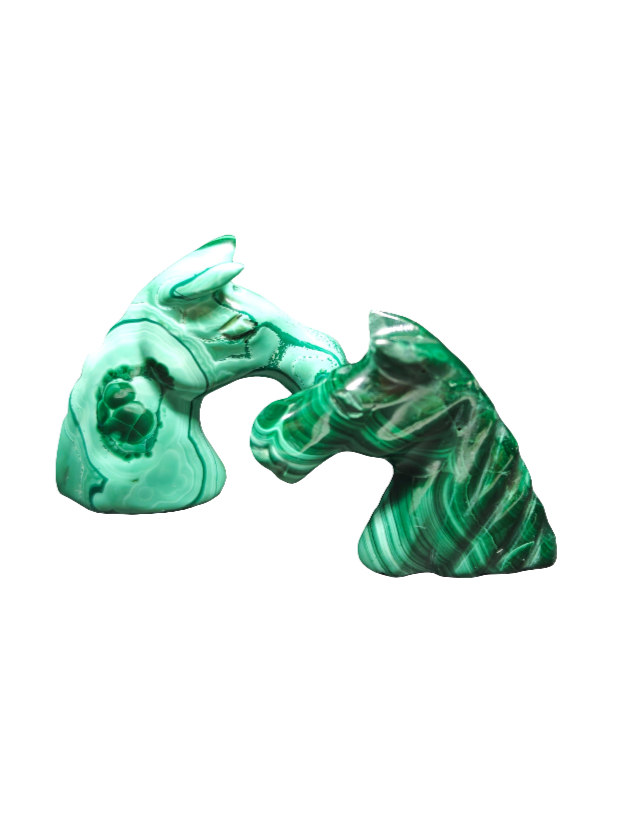Mini Malachite Horse Head 1"