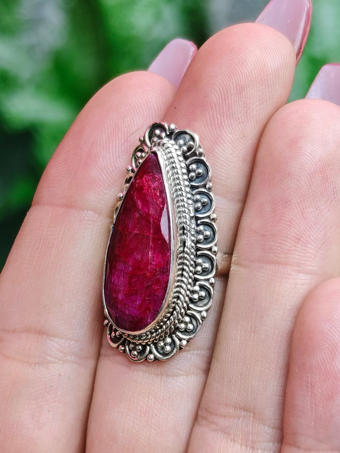 Ruby Ring Size 6.5 Sterling Silver
