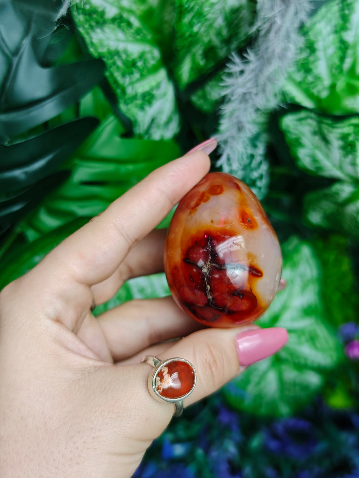 Carnelian & Orca Agate Egg