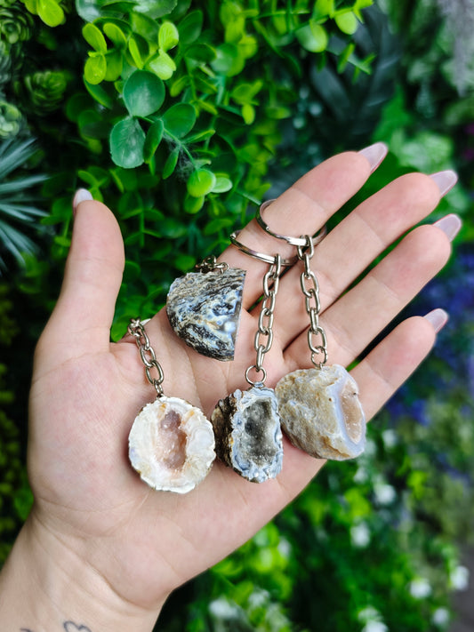 Agate Geode Keychain