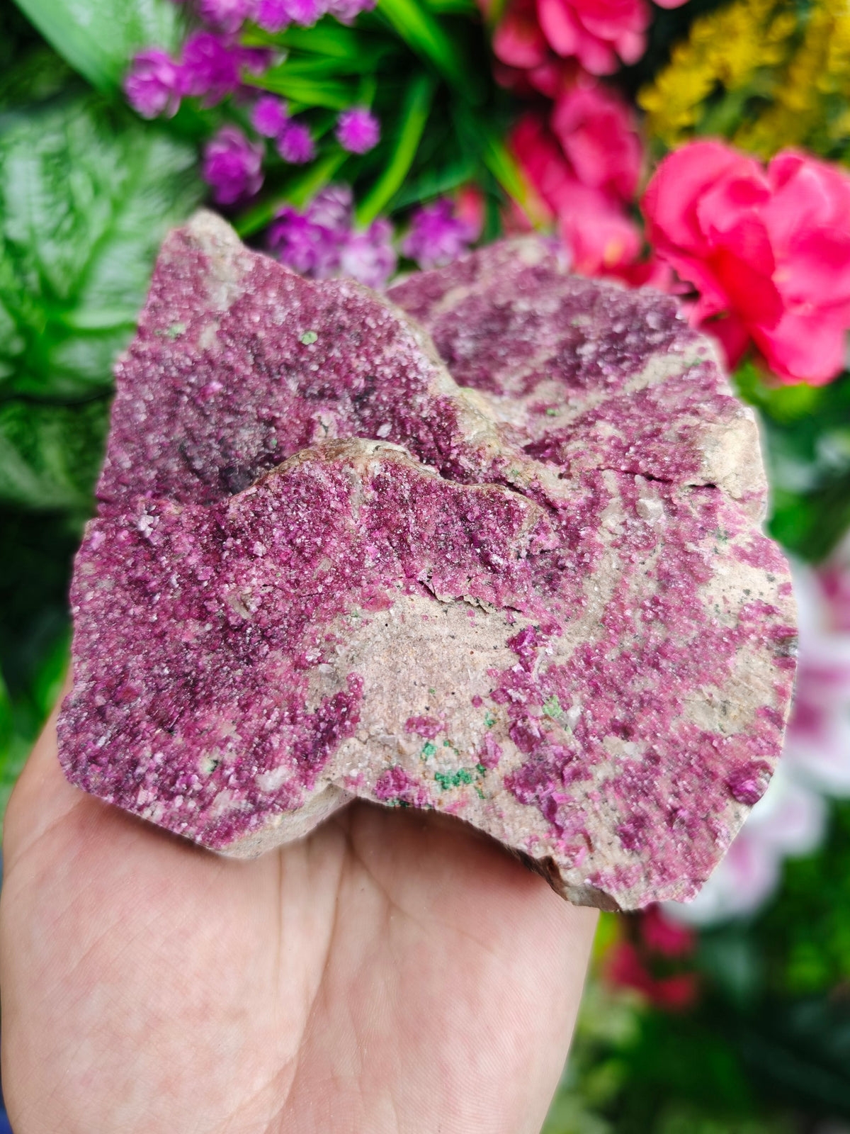 Cobalto Calcite with Malachite Raw Stone