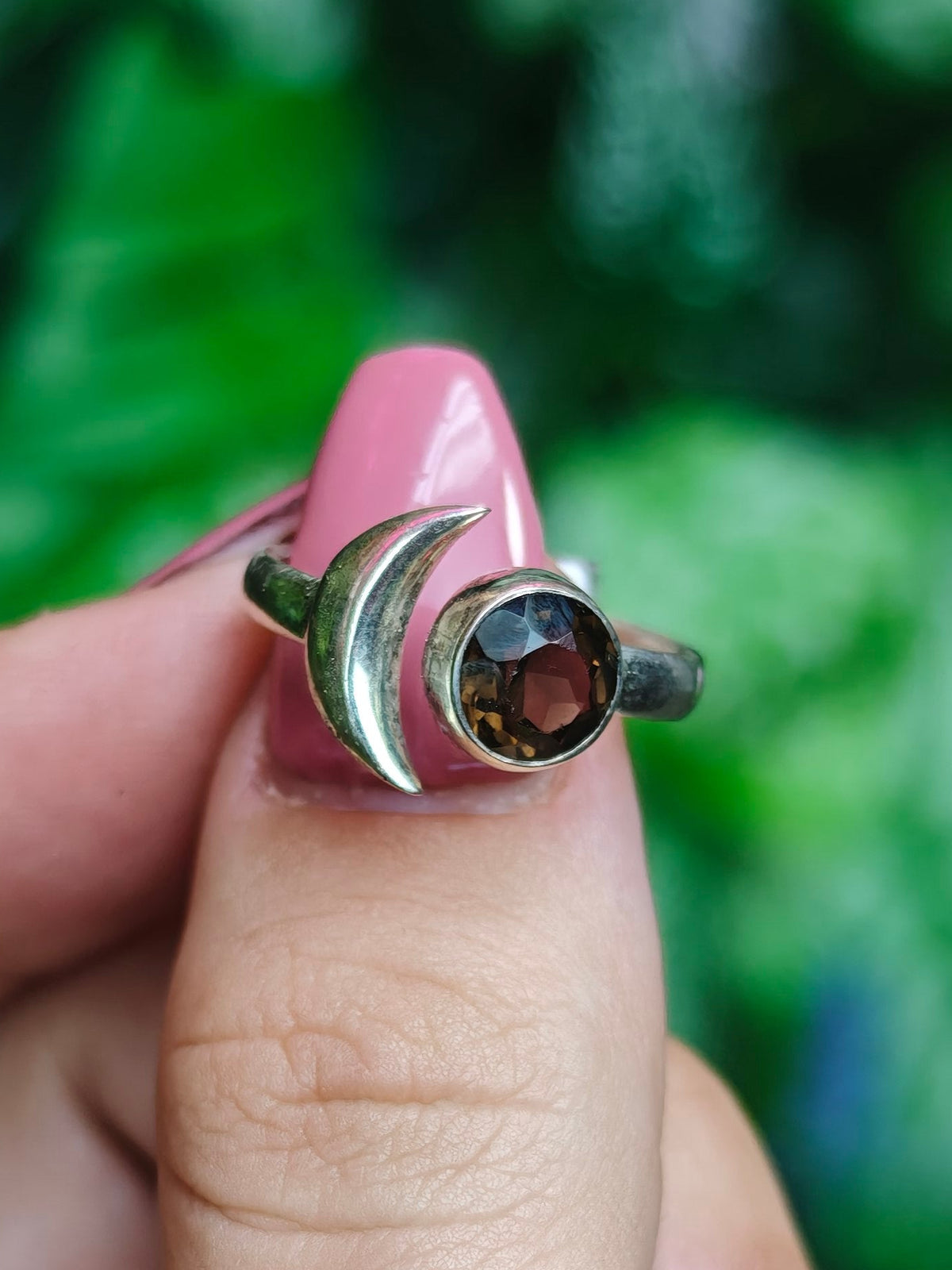 Smoky Quartz Ring Size 7 Sterling Silver