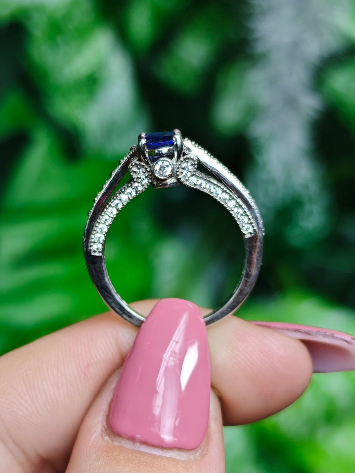 Sapphire Ring Size 8.5 Sterling Silver