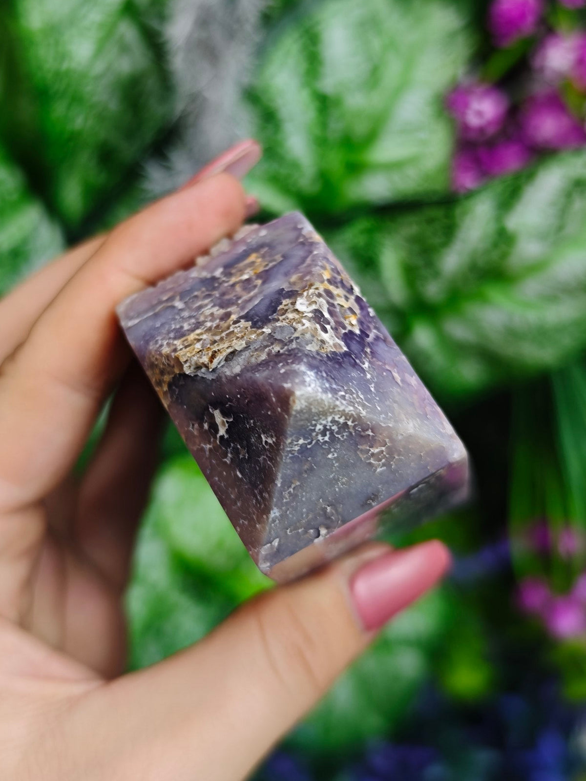 Grape Agate Half Raw Tower