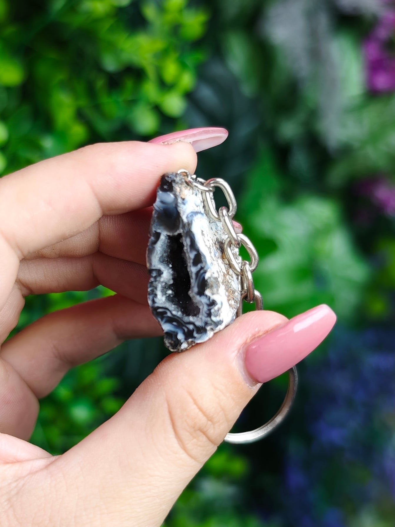 Agate Geode Keychain