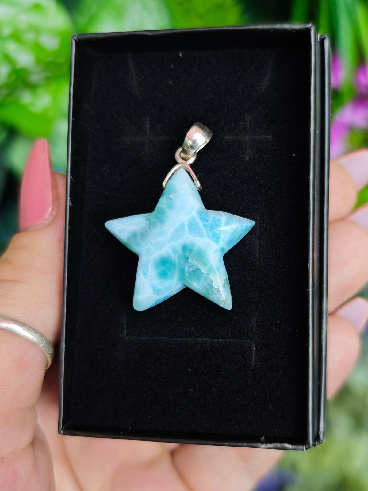 Larimar Star Sterling Silver Pendant