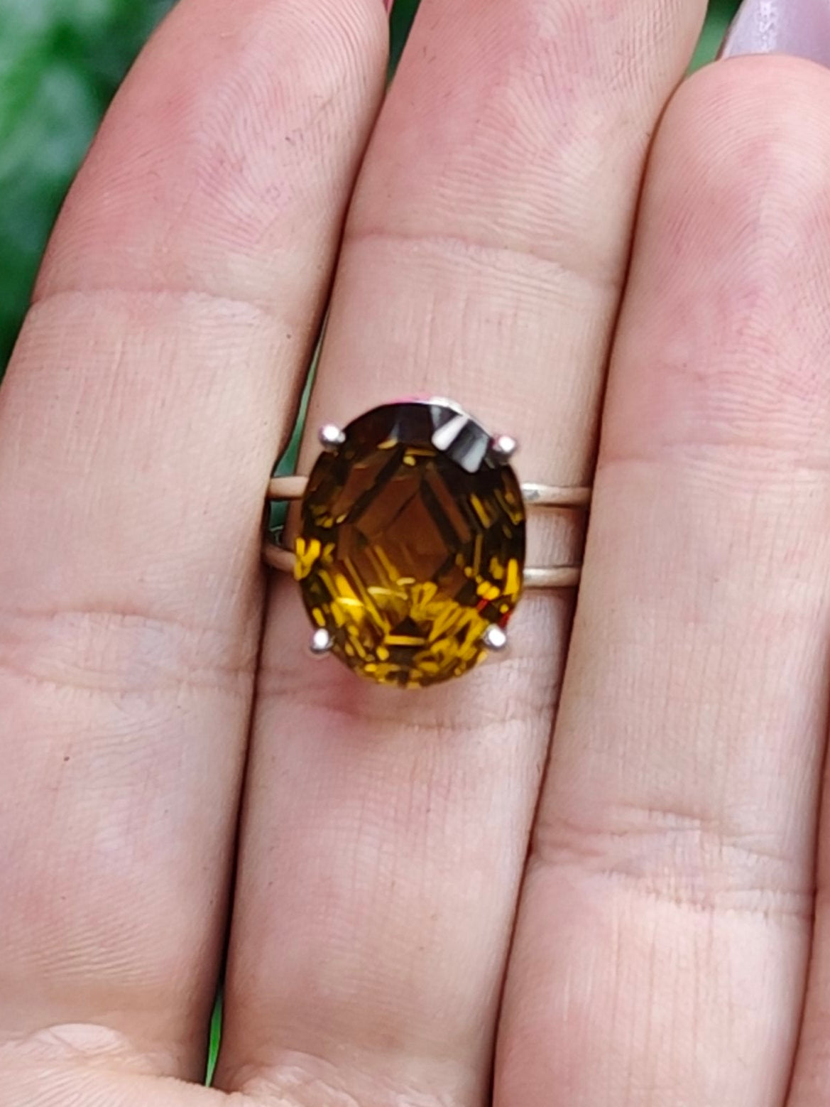 Citrine Ring Size 7 Sterling Silver