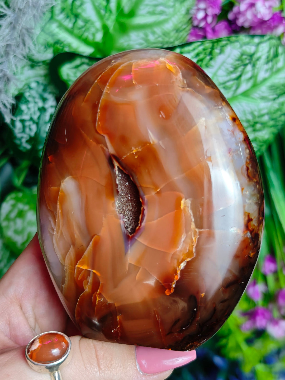 Carnelian Freeform with Druzy Cave