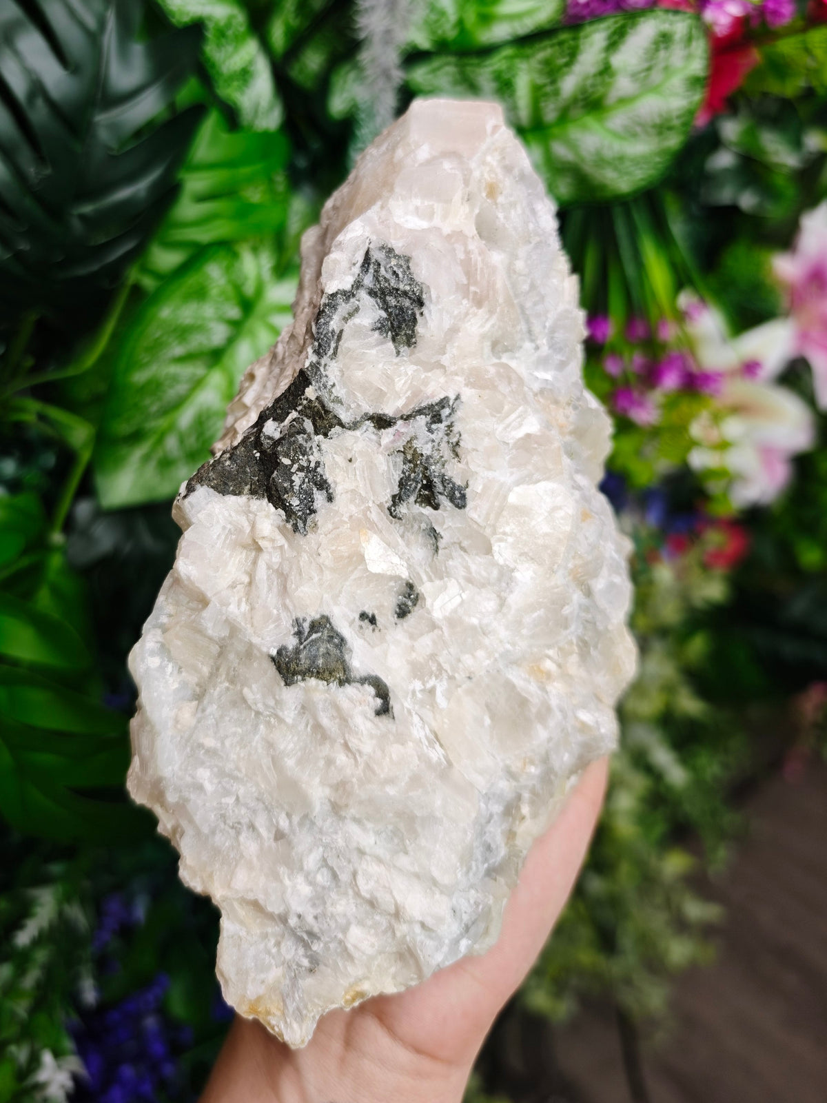 Petal Calcite with Pyrite Statement Raw Stone