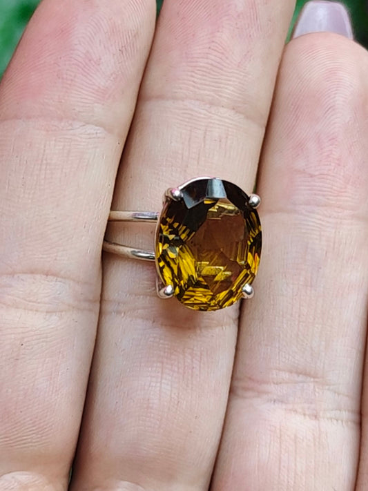 Citrine Ring Size 7 Sterling Silver