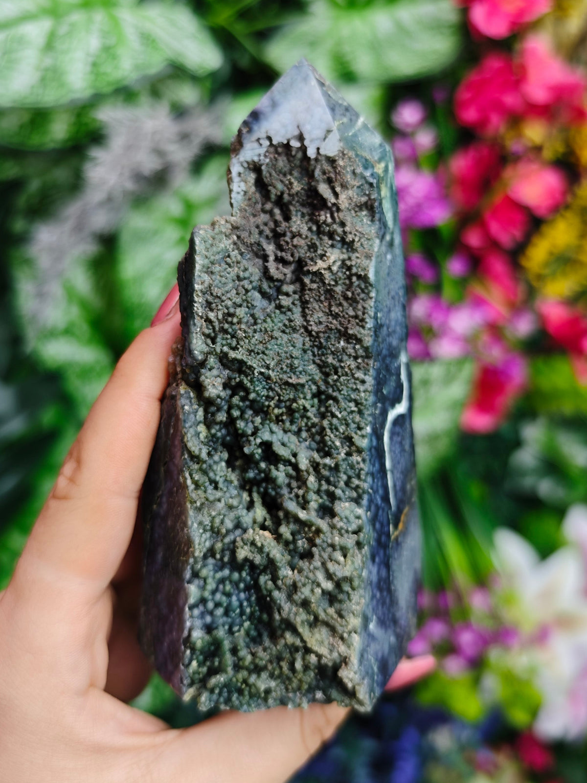 Grape Agate Half Raw Tower
