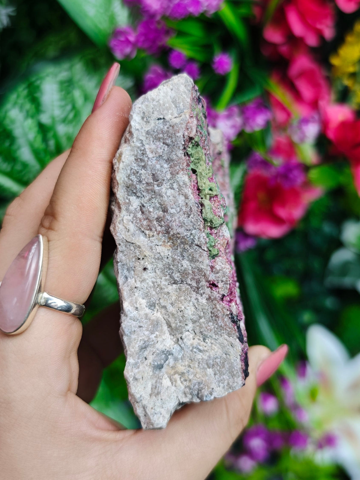 Cobalto Calcite with Malachite Raw Stone