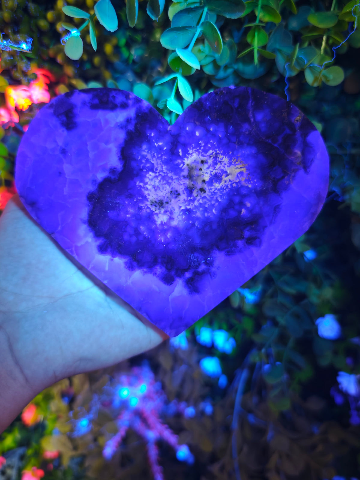 Fluorite Heart Half Raw Half Polished