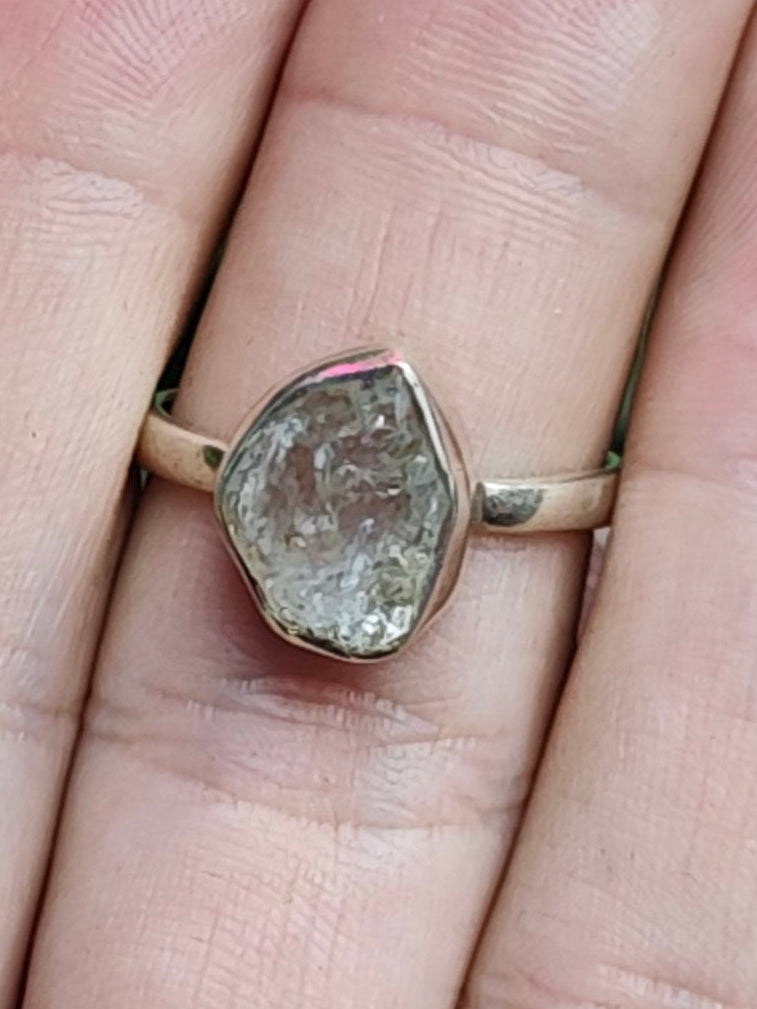 Herkimer Diamond Ring Size 6 Sterling Silver