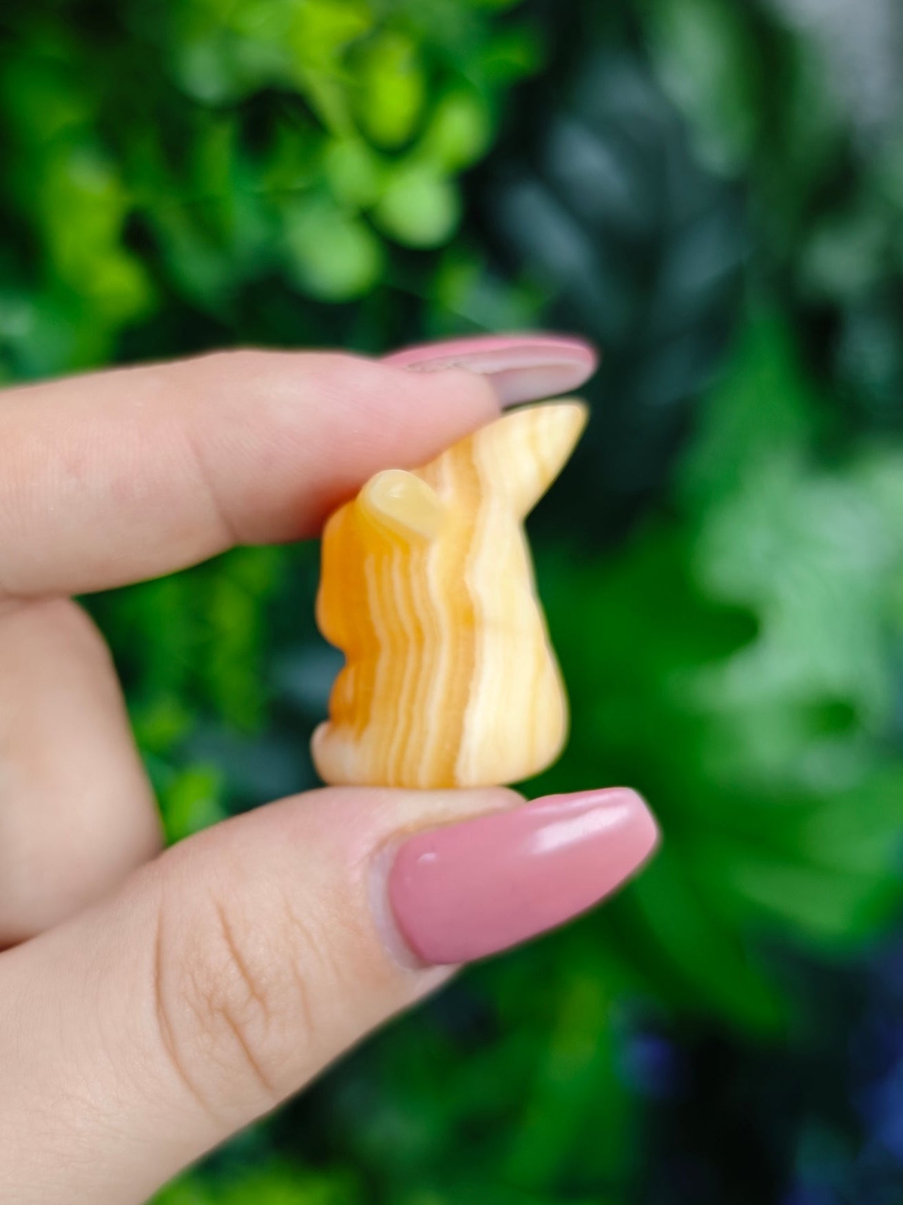 Orange Calcite Pikachu Carving