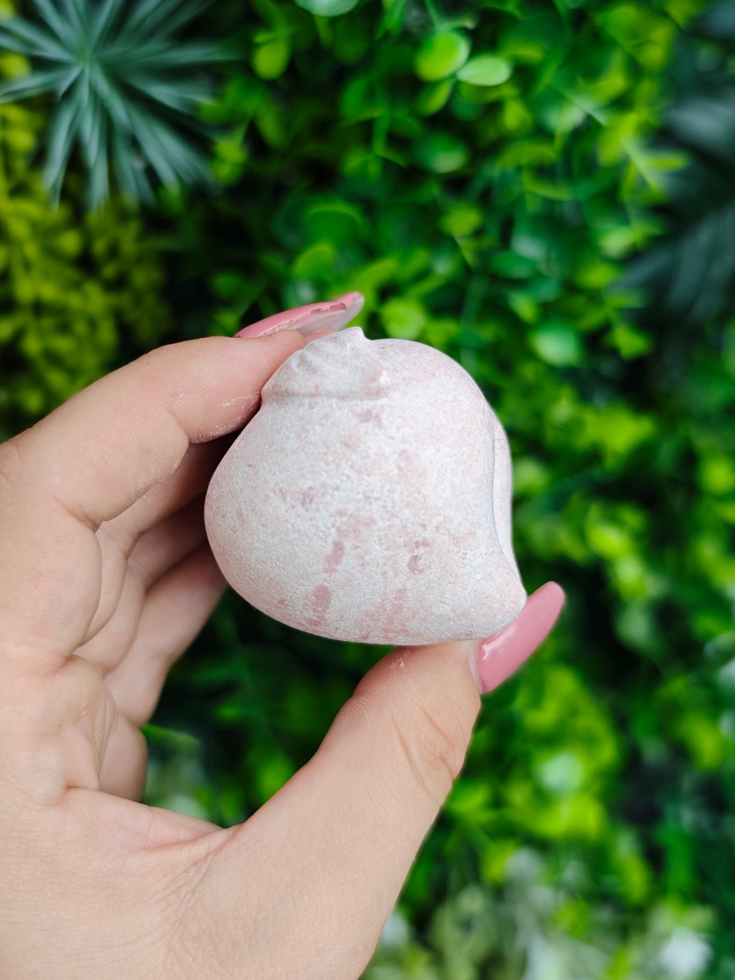Pink Opal Peach Carving
