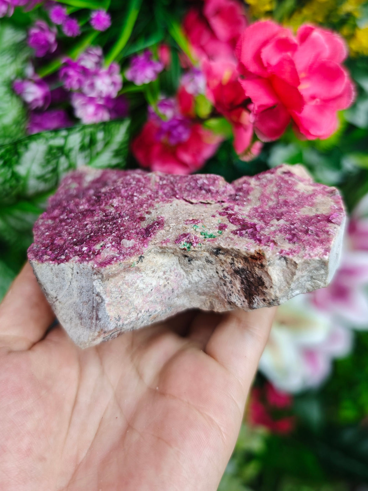 Cobalto Calcite with Malachite Raw Stone