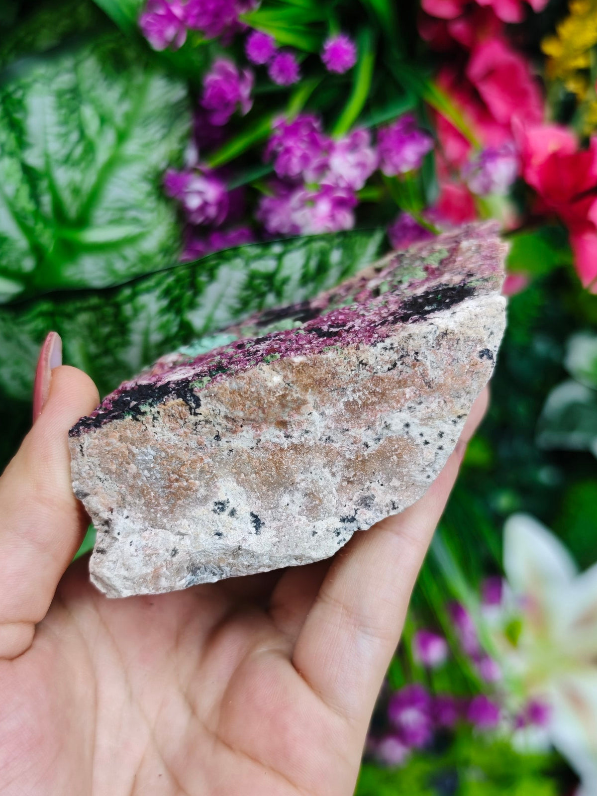 Cobalto Calcite with Malachite Raw Stone