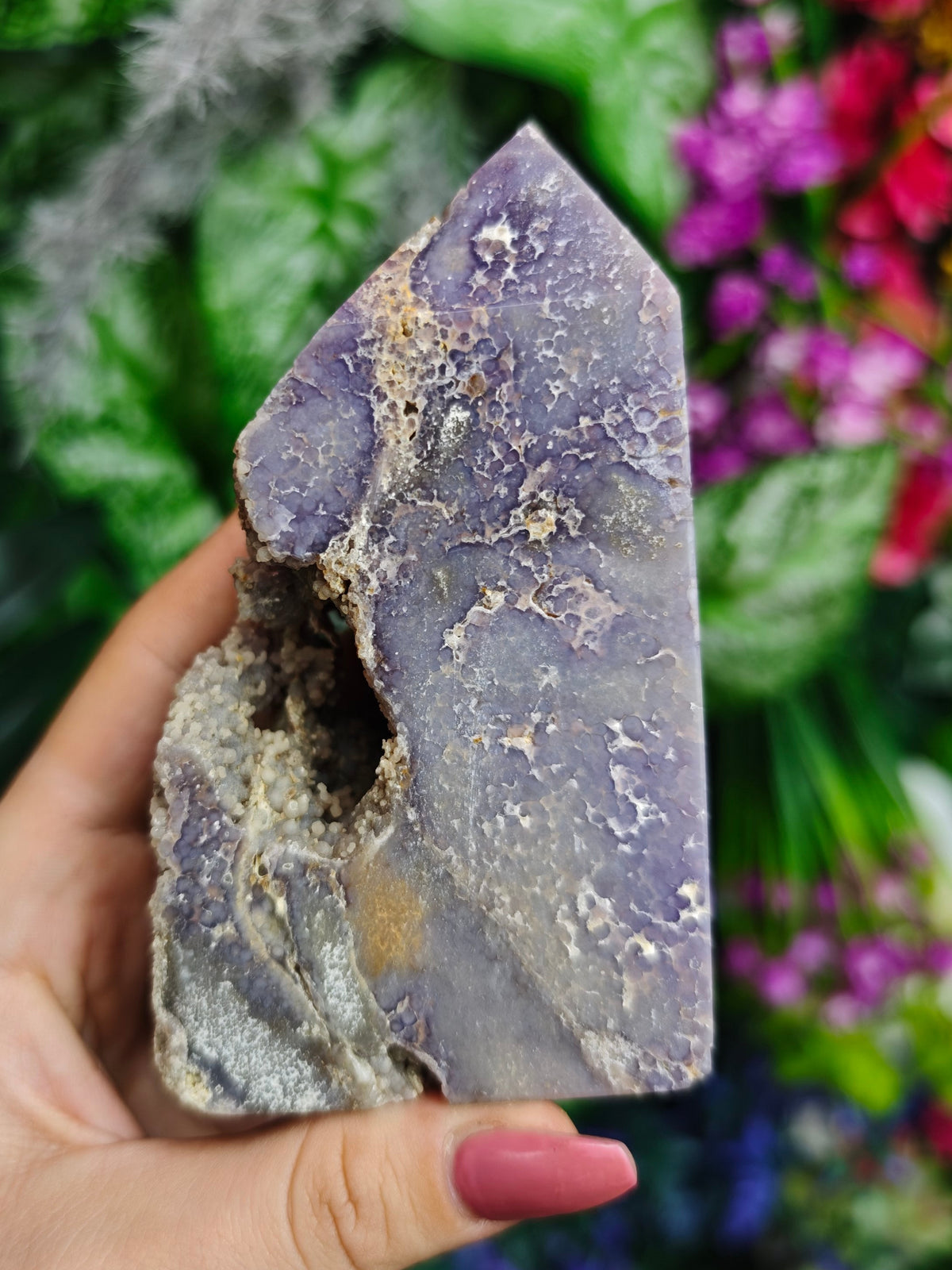 Grape Agate Half Raw Tower