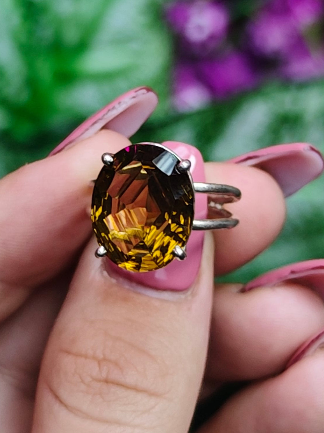 Citrine Ring Size 7 Sterling Silver