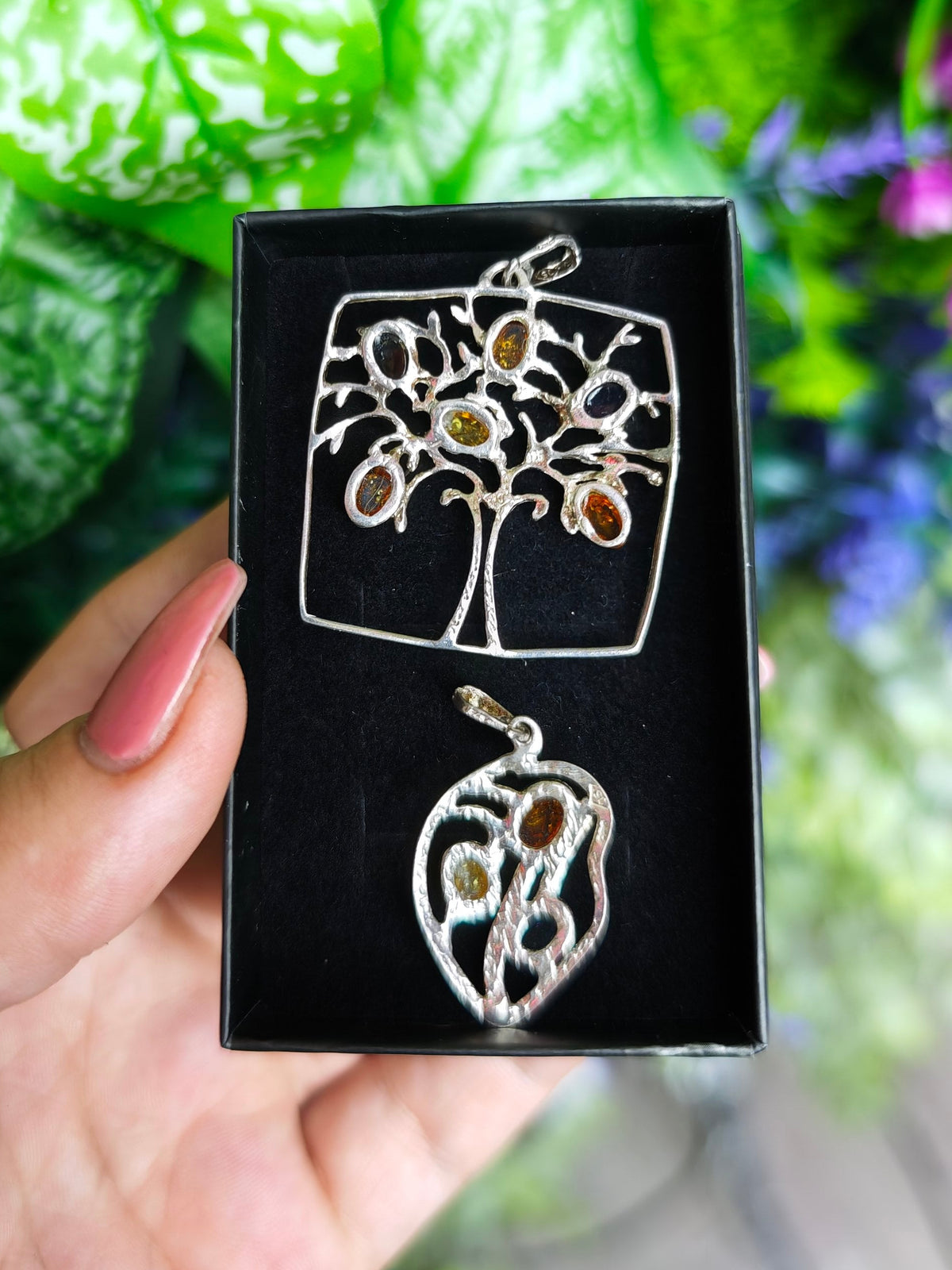 Baltic Amber Sterling Silver Pendants
