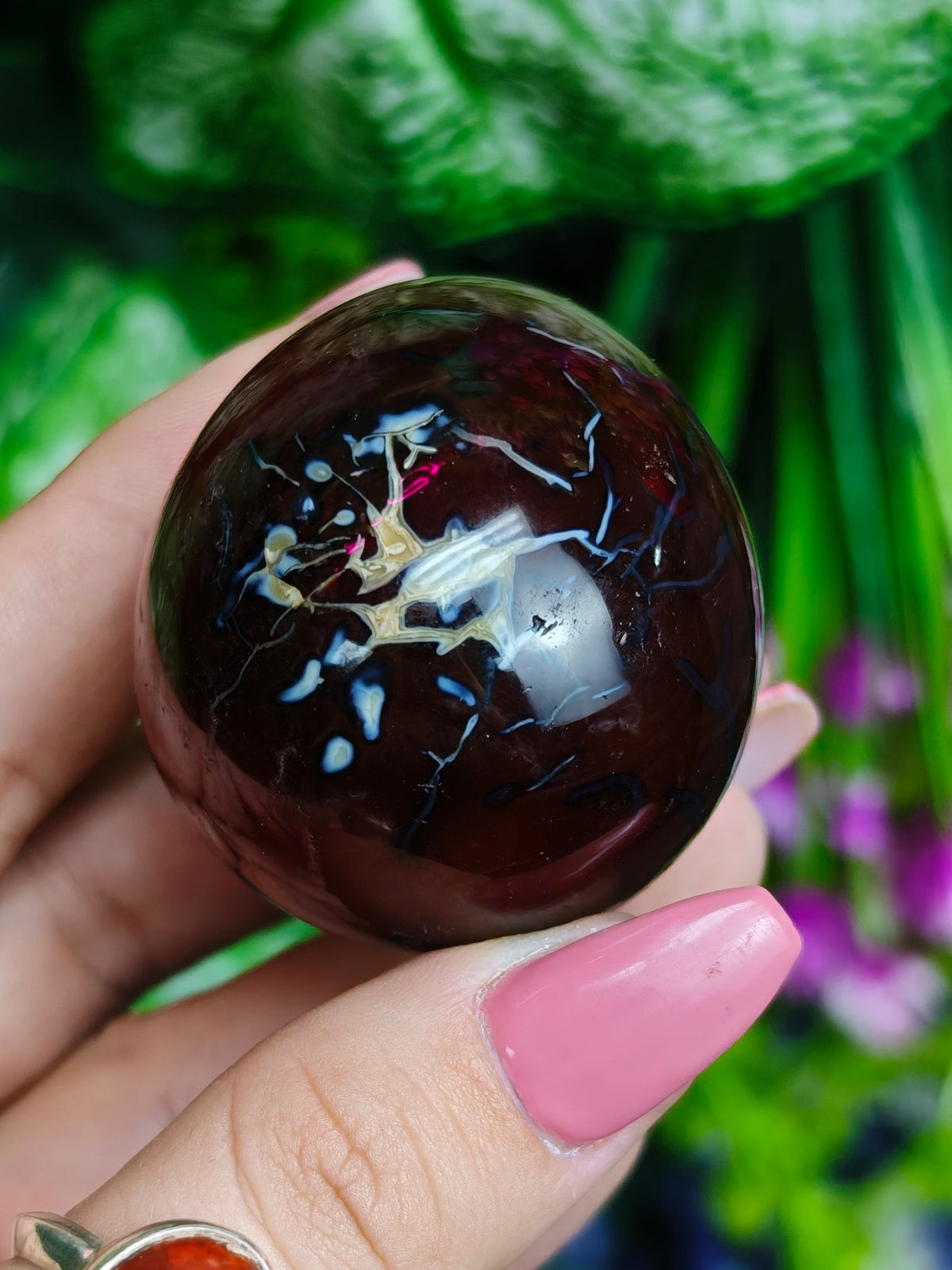 Carnelian and Orca Agate Egg