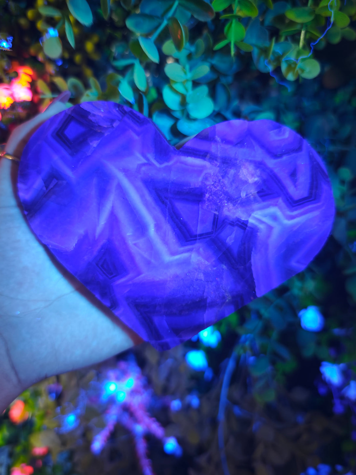 Fluorite Heart Half Raw Half Polished