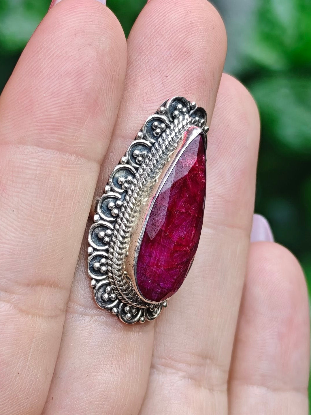 Ruby Ring Size 6.5 Sterling Silver
