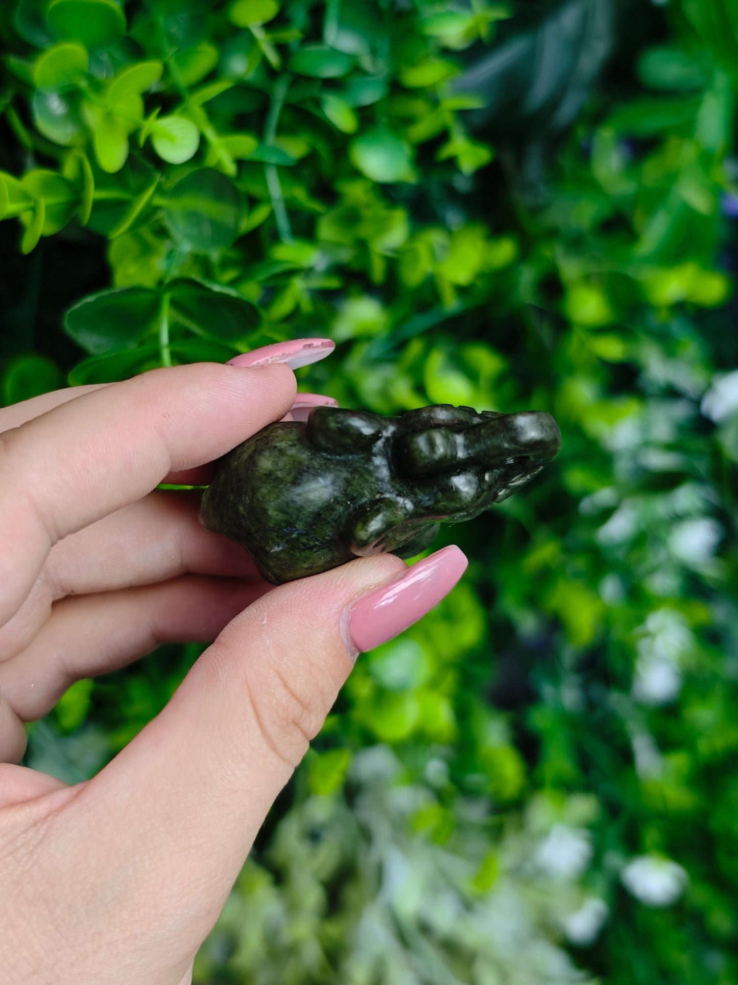 Green Jade Elephant Carving