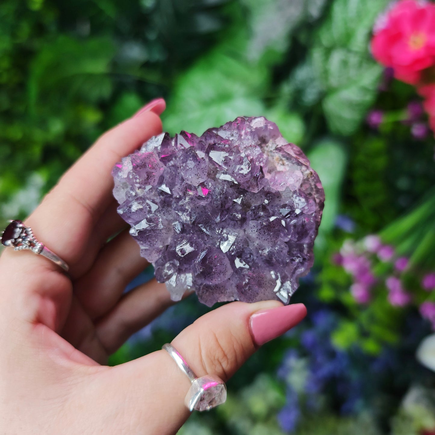 Elestial Amethyst on Fluorite Specimen