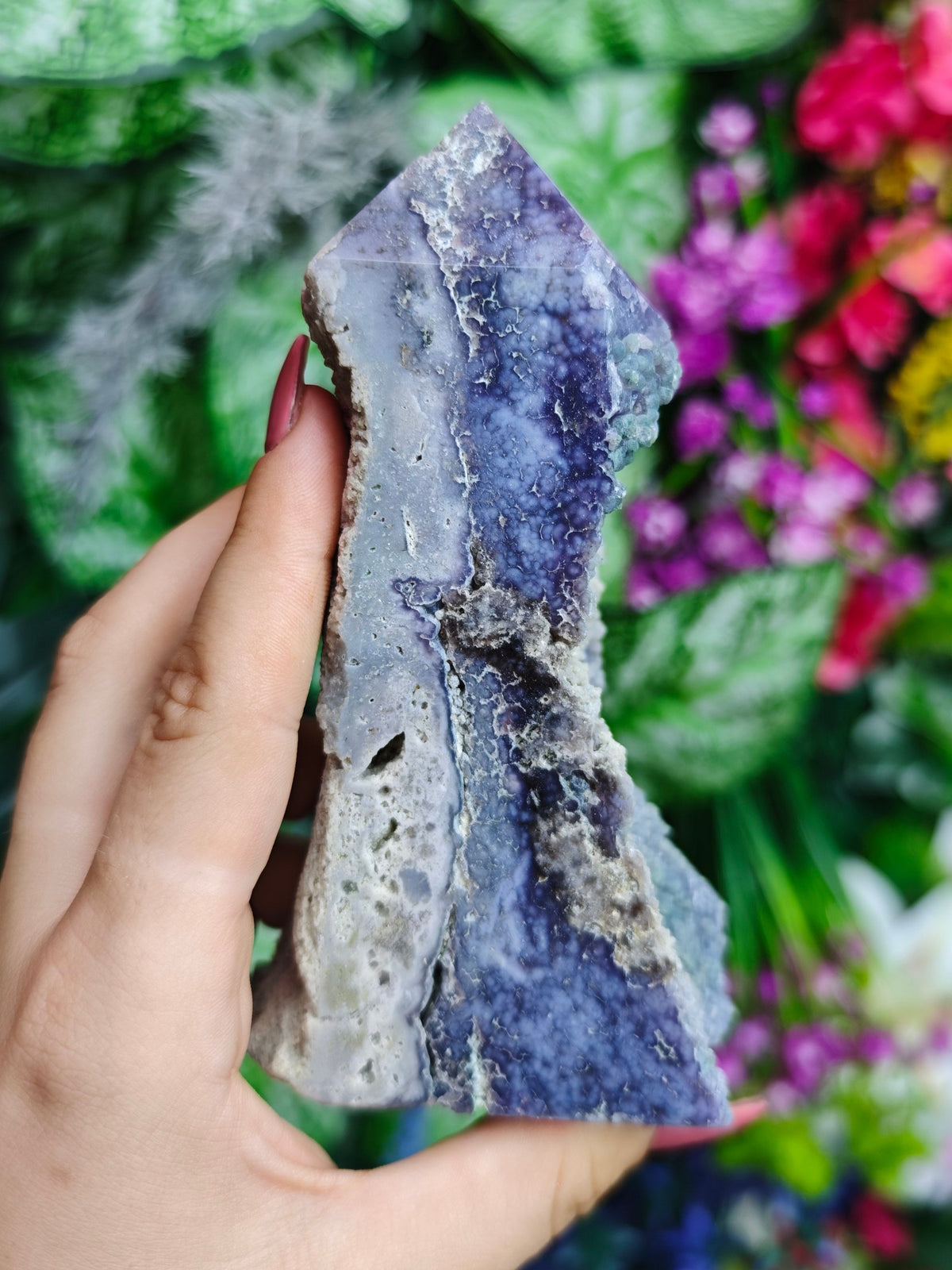 Grape Agate Half Raw Tower