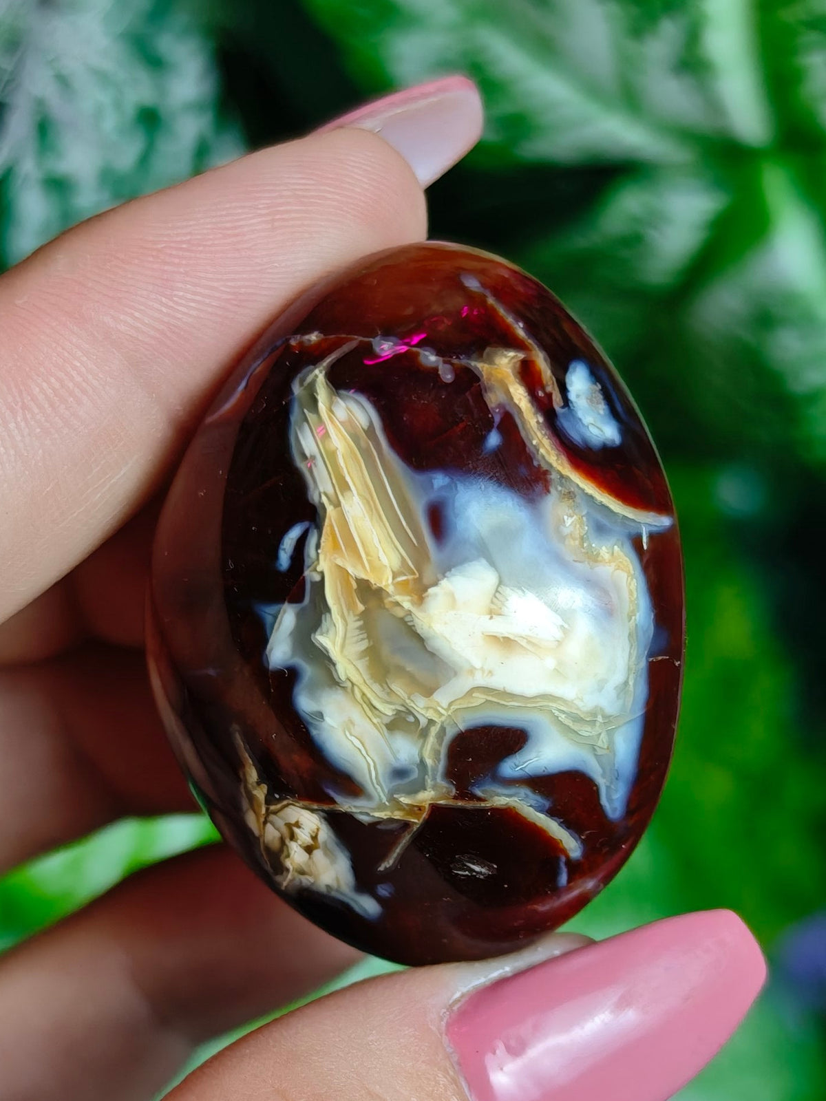 Carnelian & Orca Agate Palm Stone