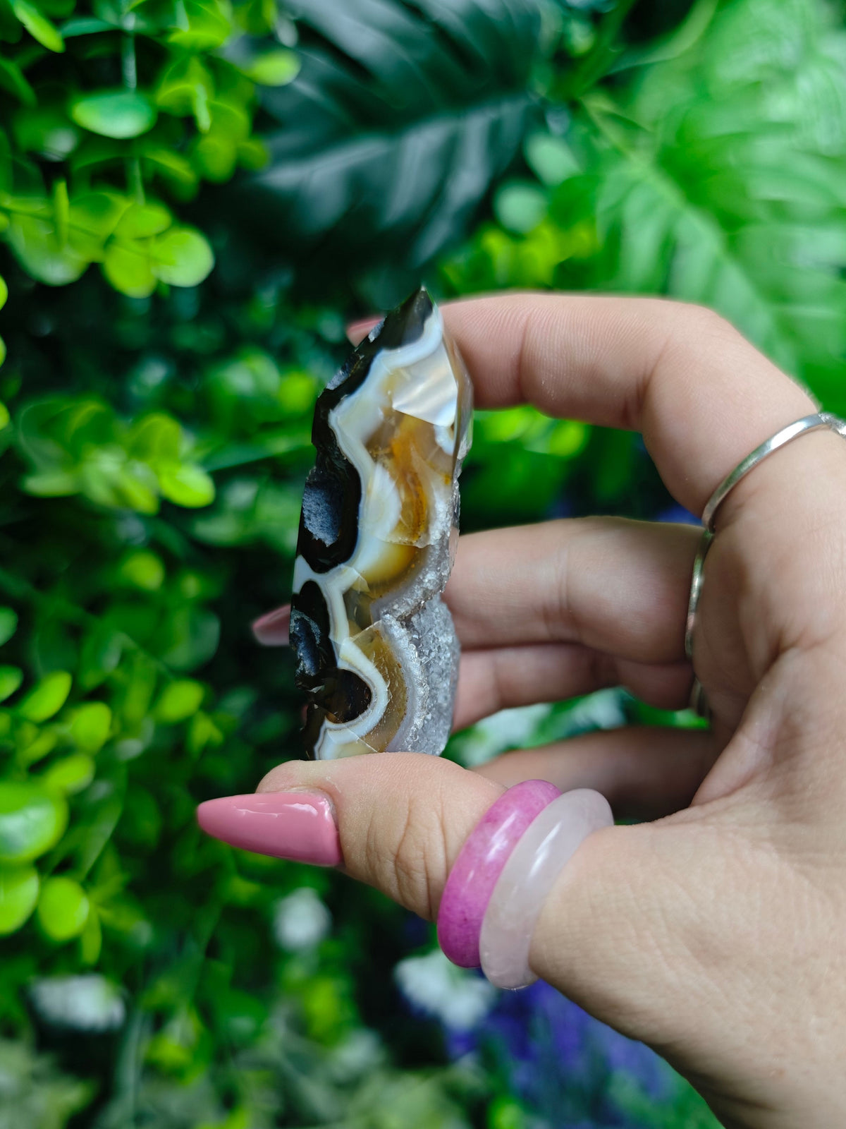 Brazilian Eye Agate & Druzy Quartz Tower