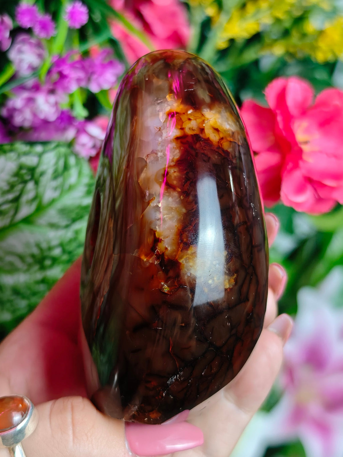 Carnelian Freeform with Druzy Cave