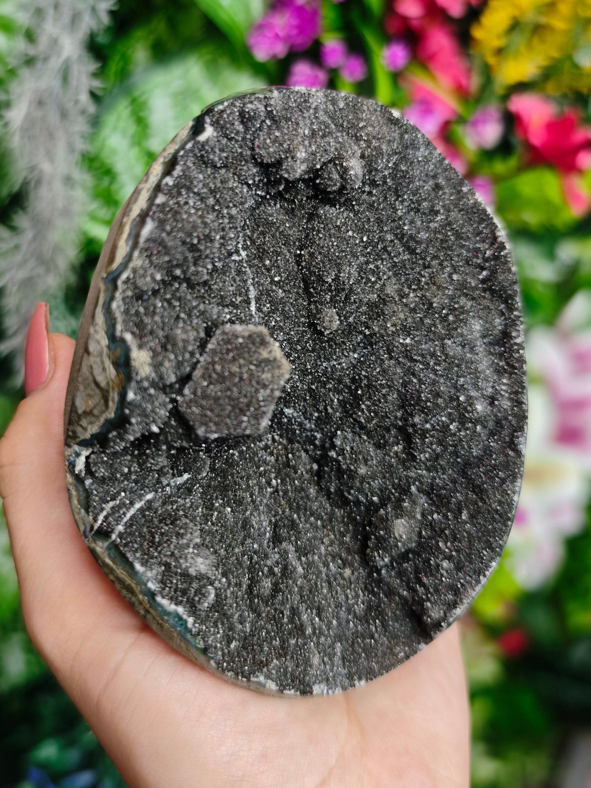 Unique Druzy Black Amethyst Specimen