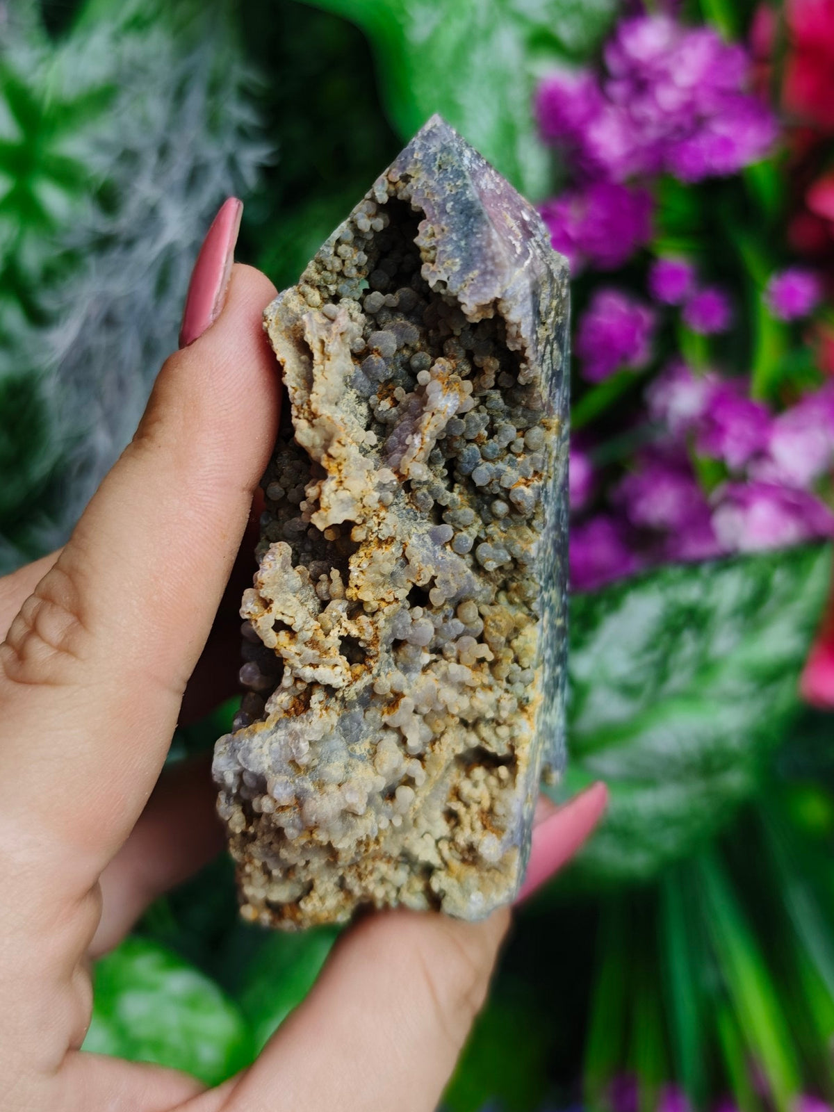 Grape Agate Half Raw Tower