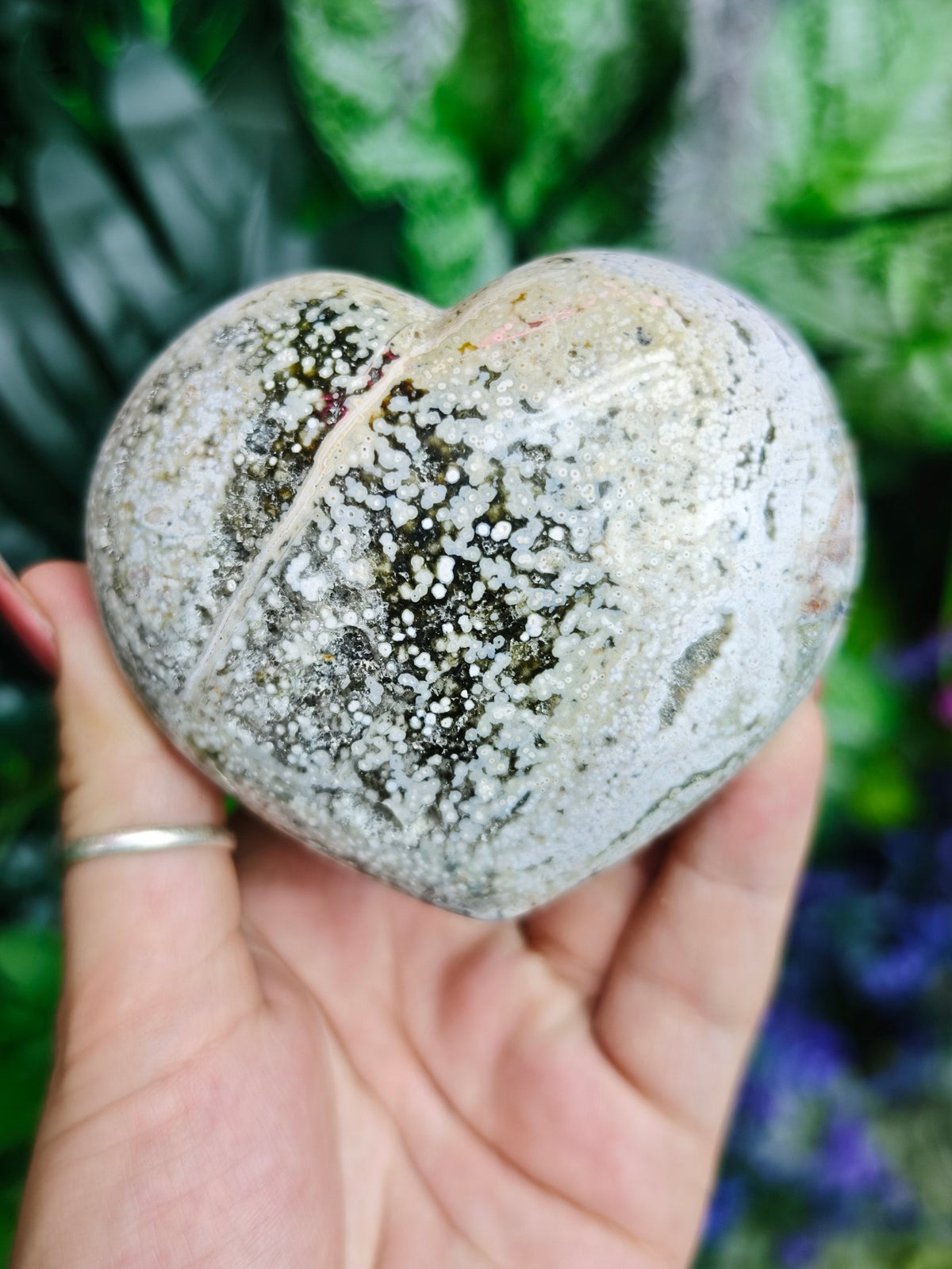 Ocean Jasper Puffy Hearts