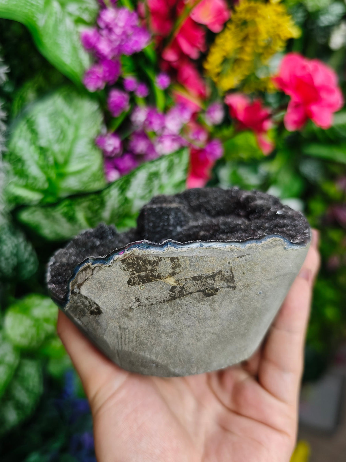 Unique Druzy Black Amethyst Specimen
