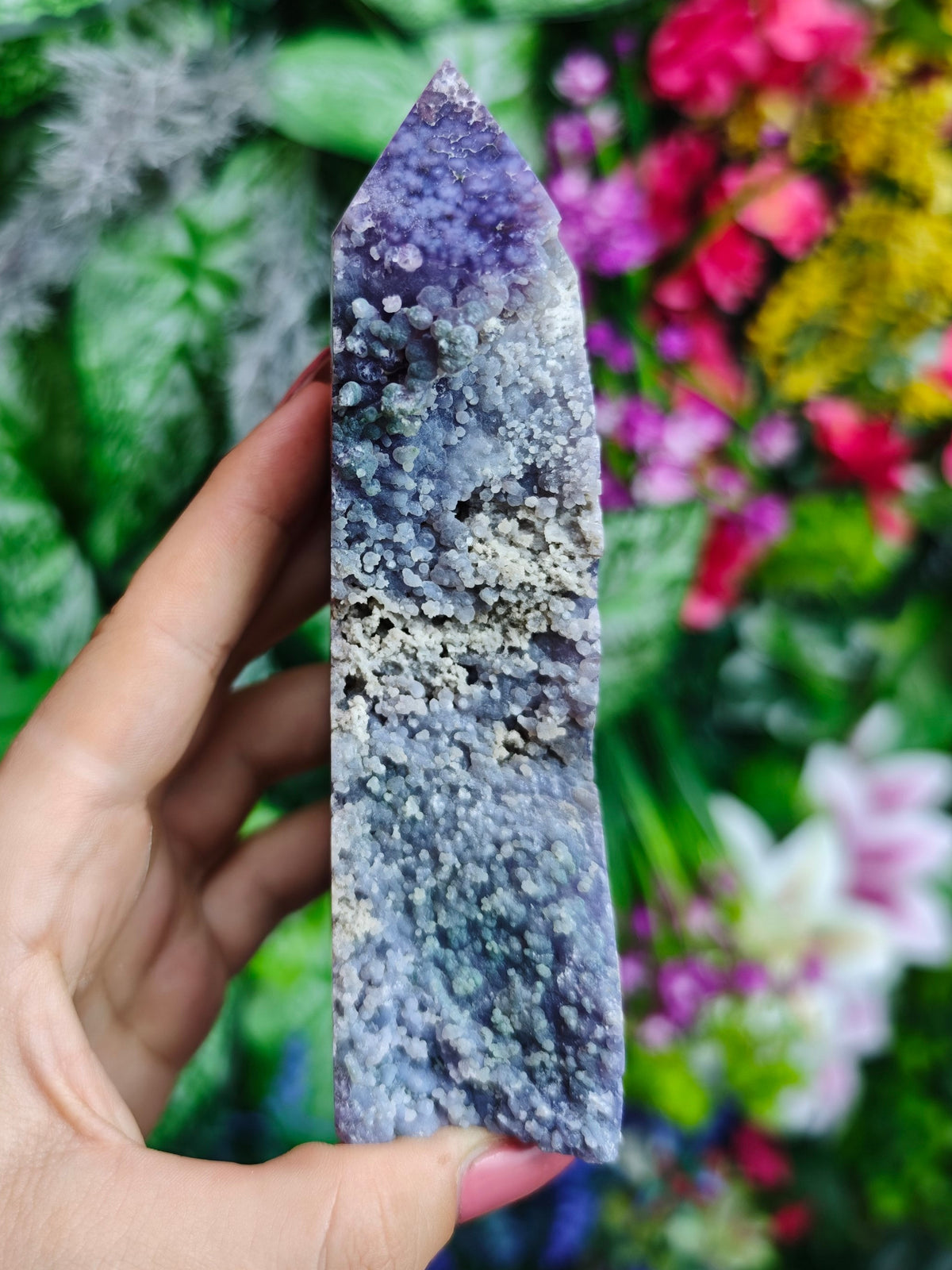 Grape Agate Half Raw Tower