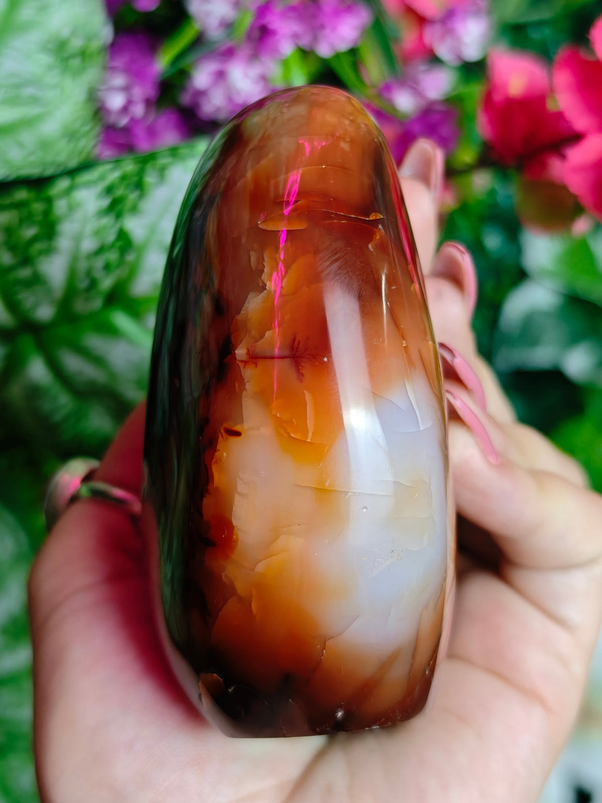Carnelian Freeform with Druzy Cave