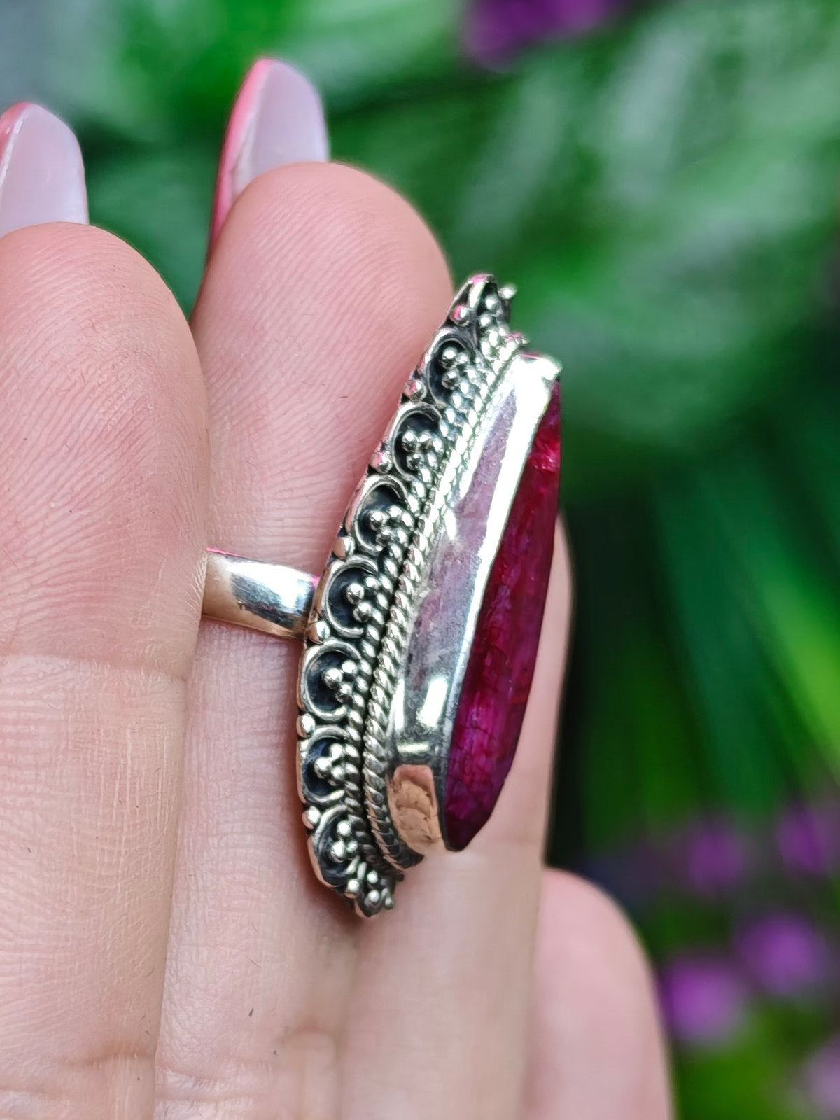Ruby Ring Size 6.5 Sterling Silver