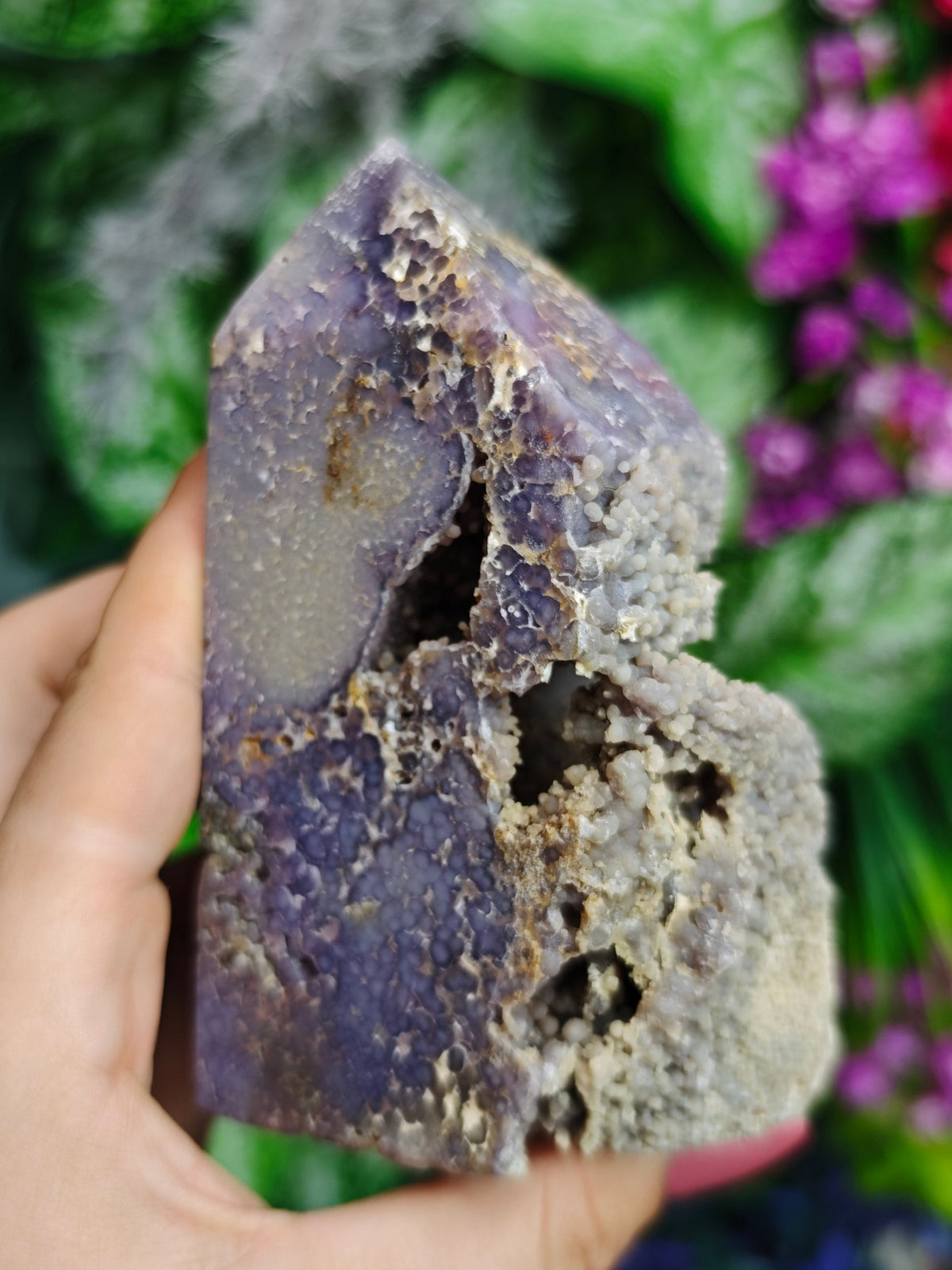 Grape Agate Half Raw Tower