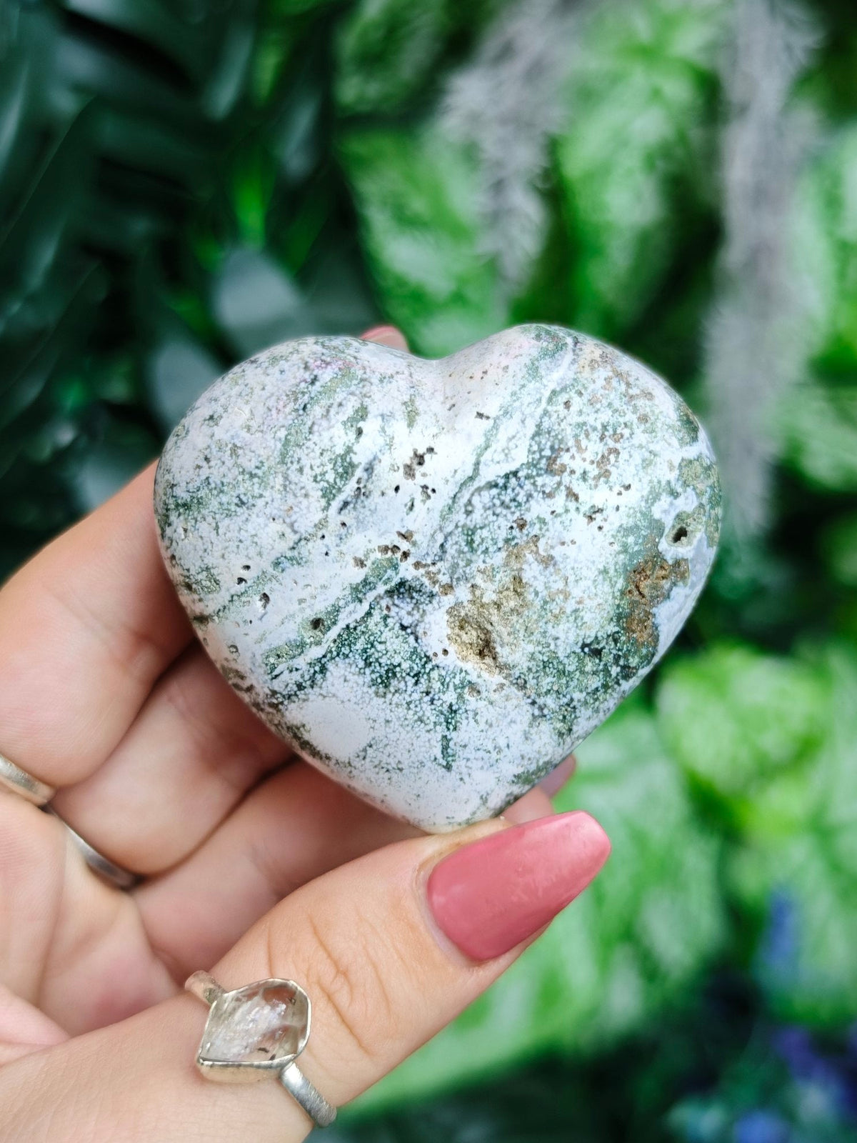 Ocean Jasper Puffy Hearts