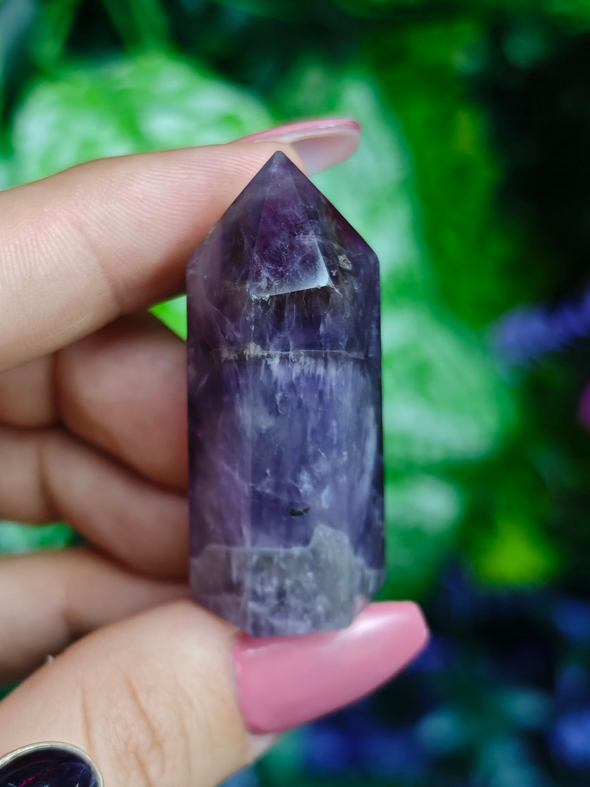 Chevron Amethyst with Smoky Quartz Towers