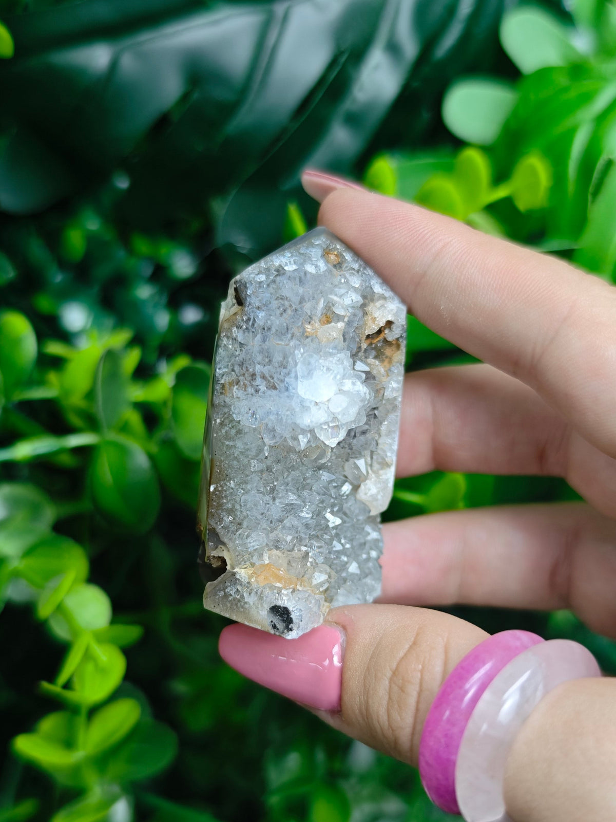 Amethyst and Druzy Agate Tower