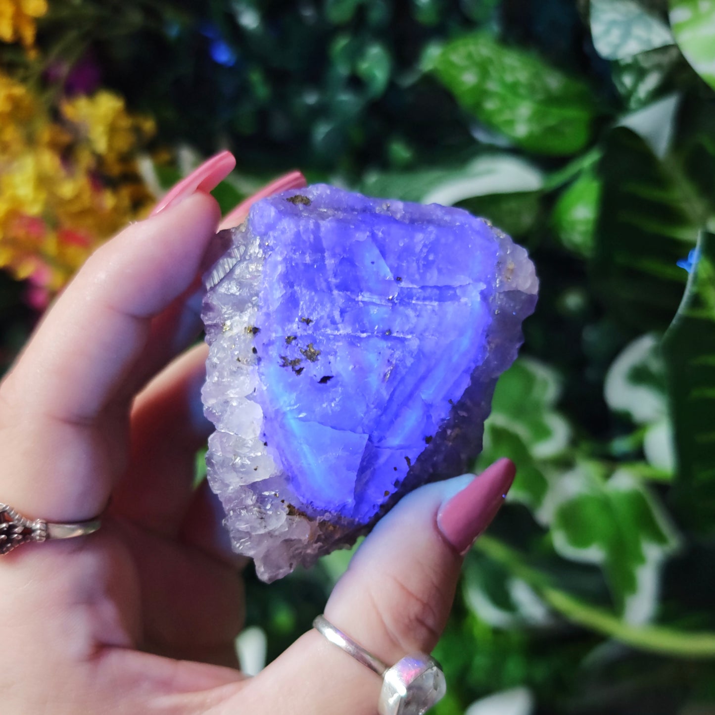 Elestial Amethyst on Fluorite Specimen